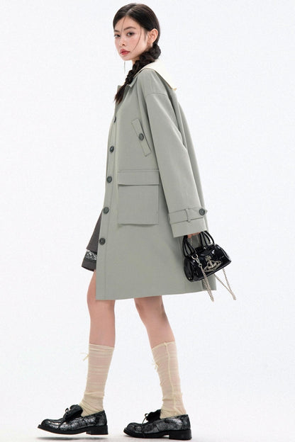 Elegant Lyocell Wool Long Coat