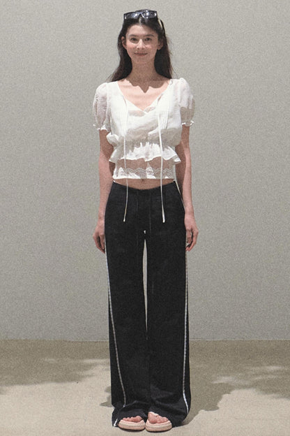 Bubble Sleeve Smock Shirt