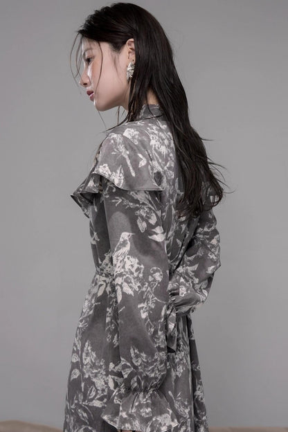 Smart Ink Shawl Collar Dress