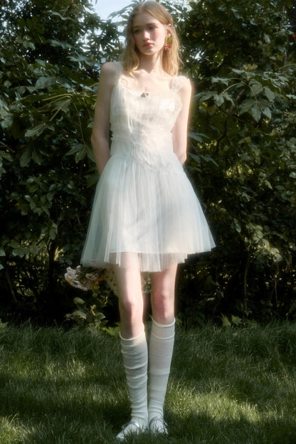 Fluffy Summer Halter Dress