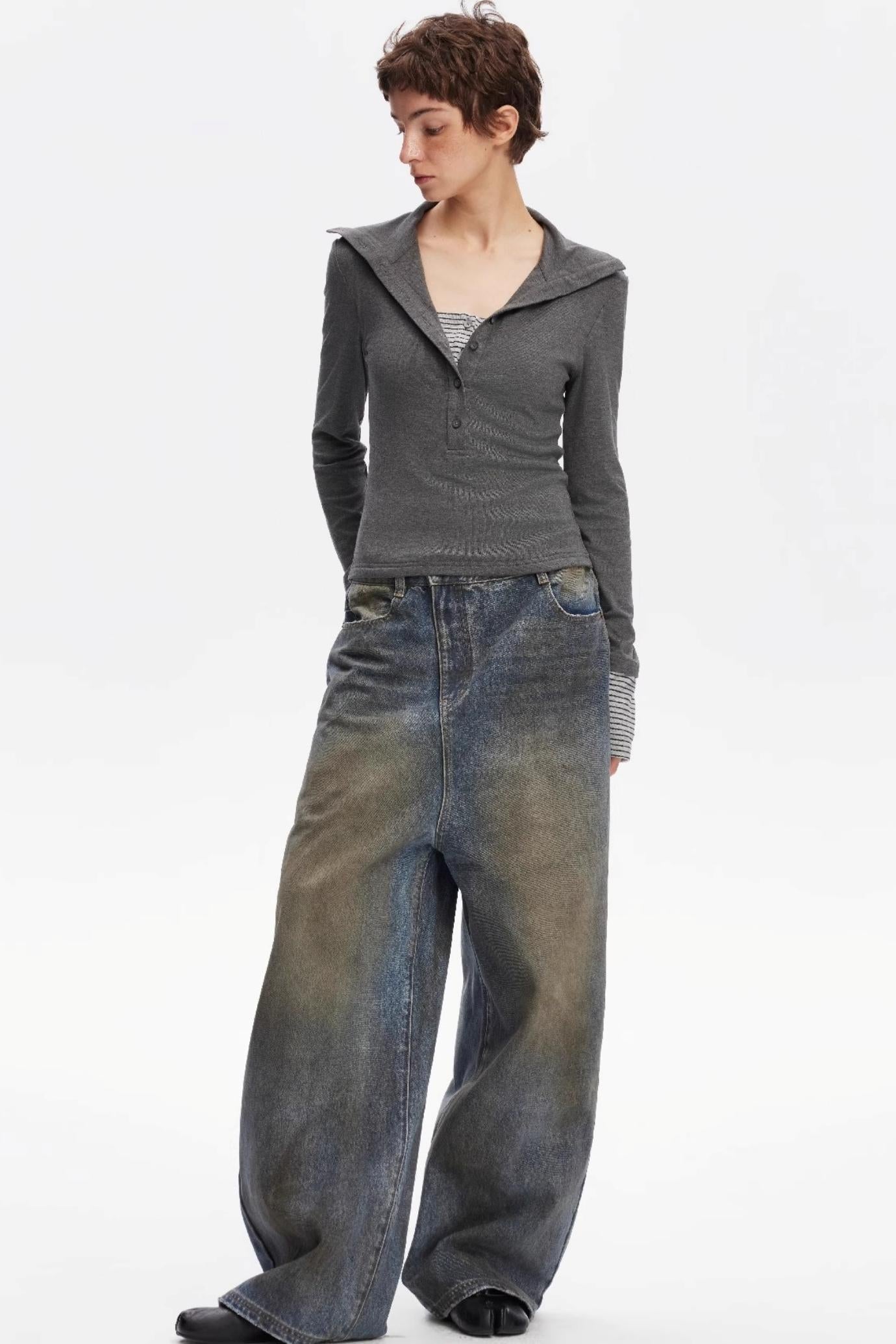 Henry Collar Knitted Top