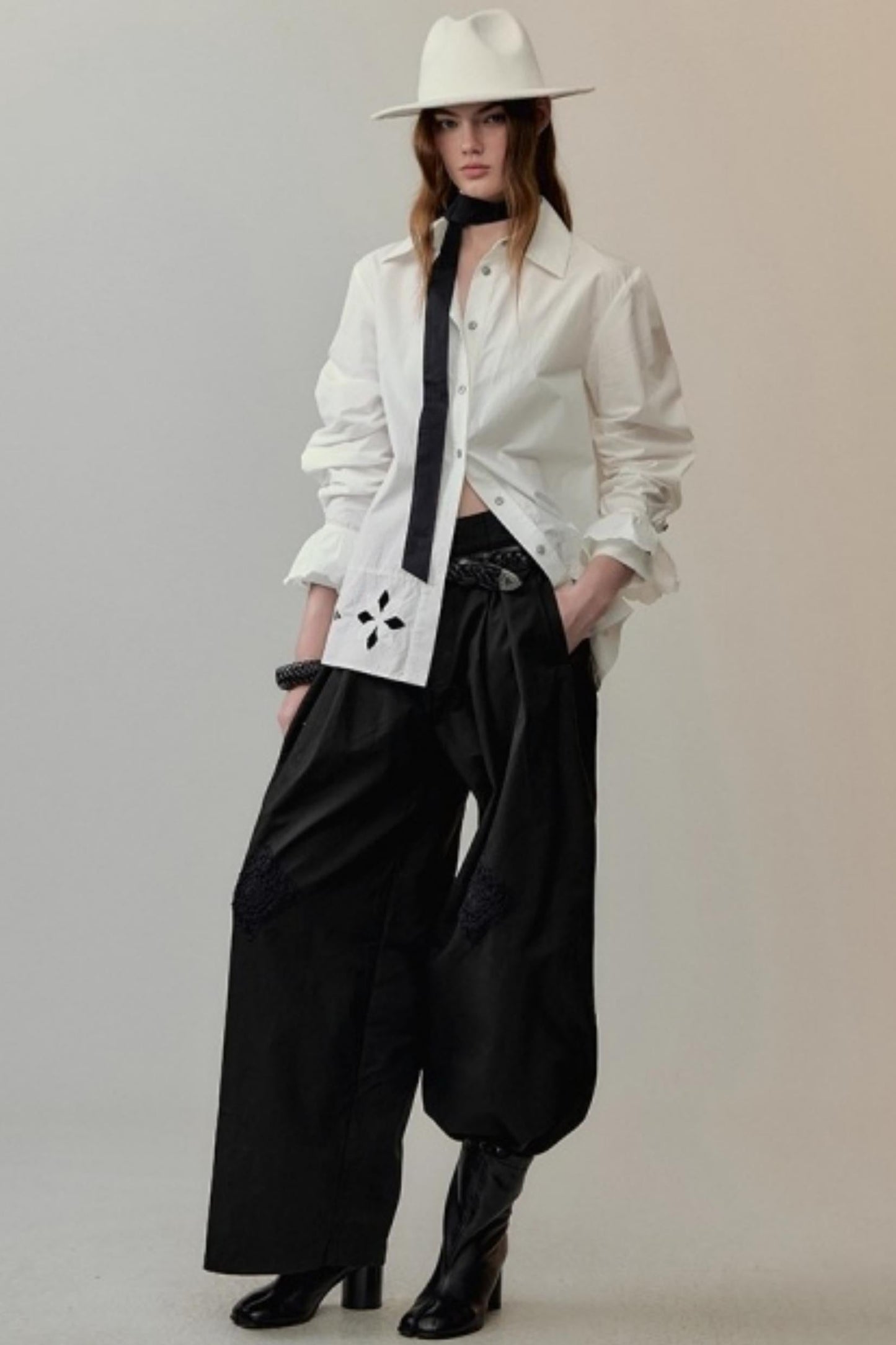 Lace Floral Embroidery Shirt Set-Up