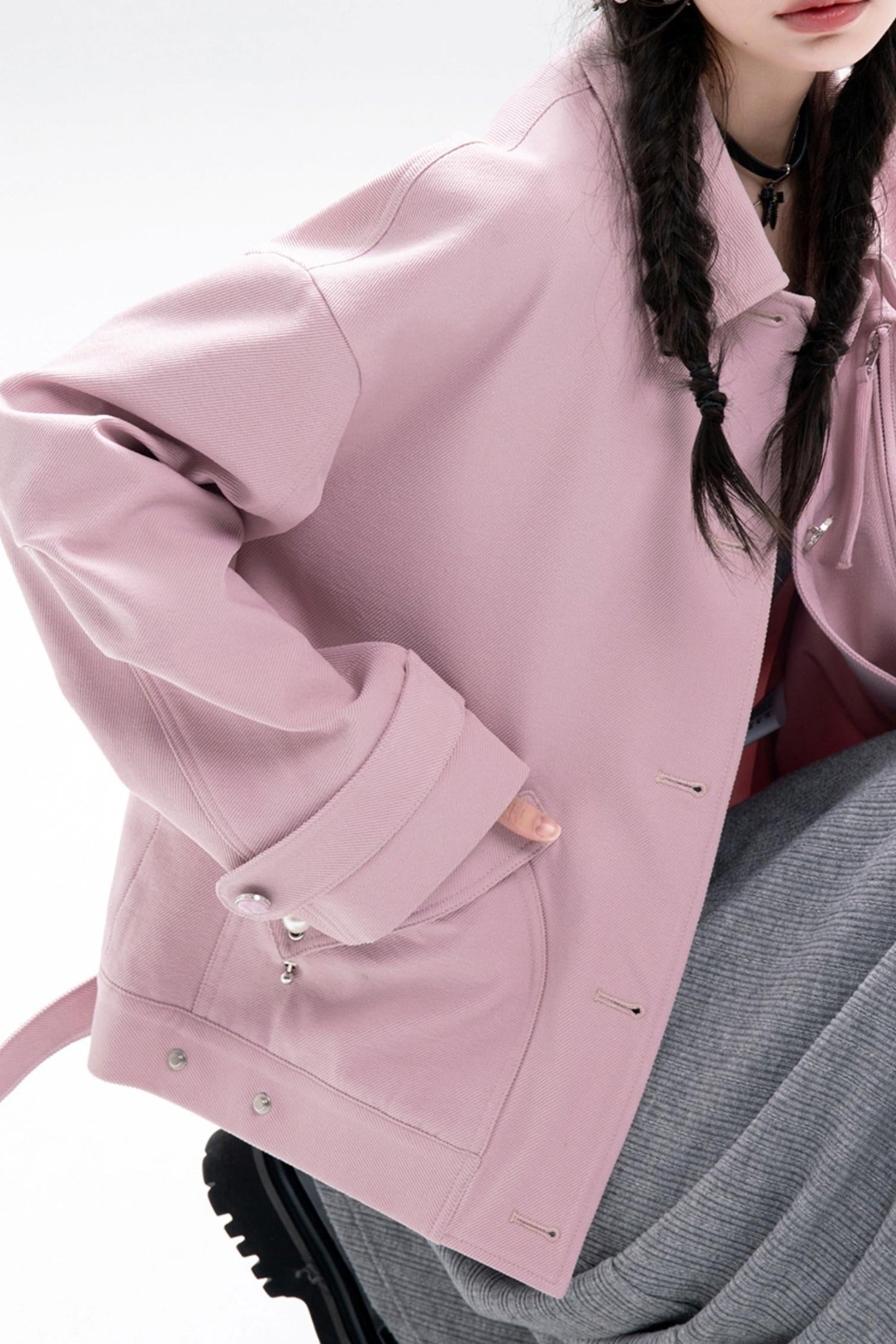 Elegant Rose Twill Jacket