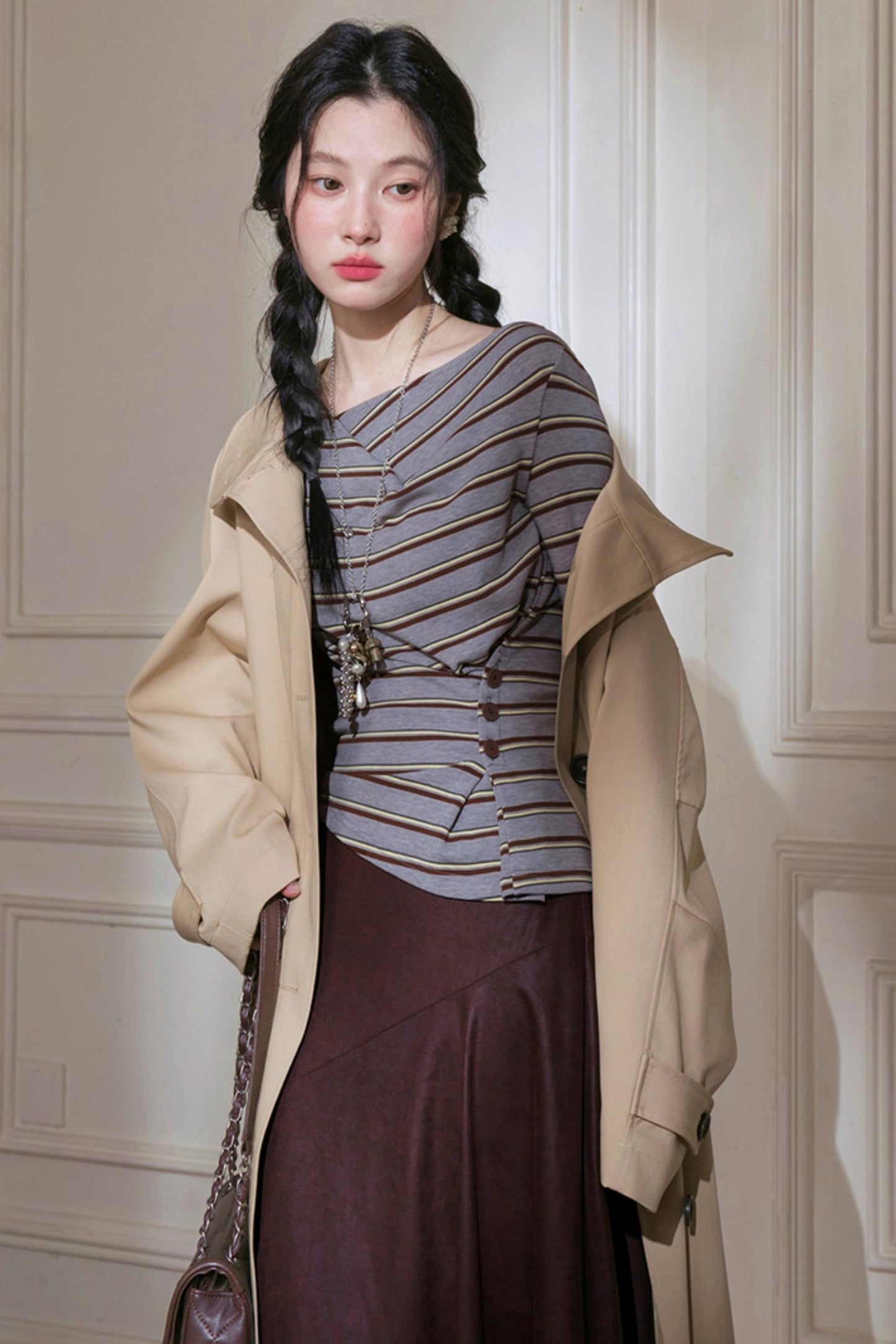 Soft Striped Knitted T-Shirt