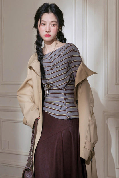 Soft Striped Knitted T-Shirt