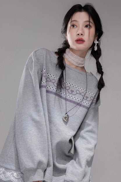 Purple Printed Top & Pants Set