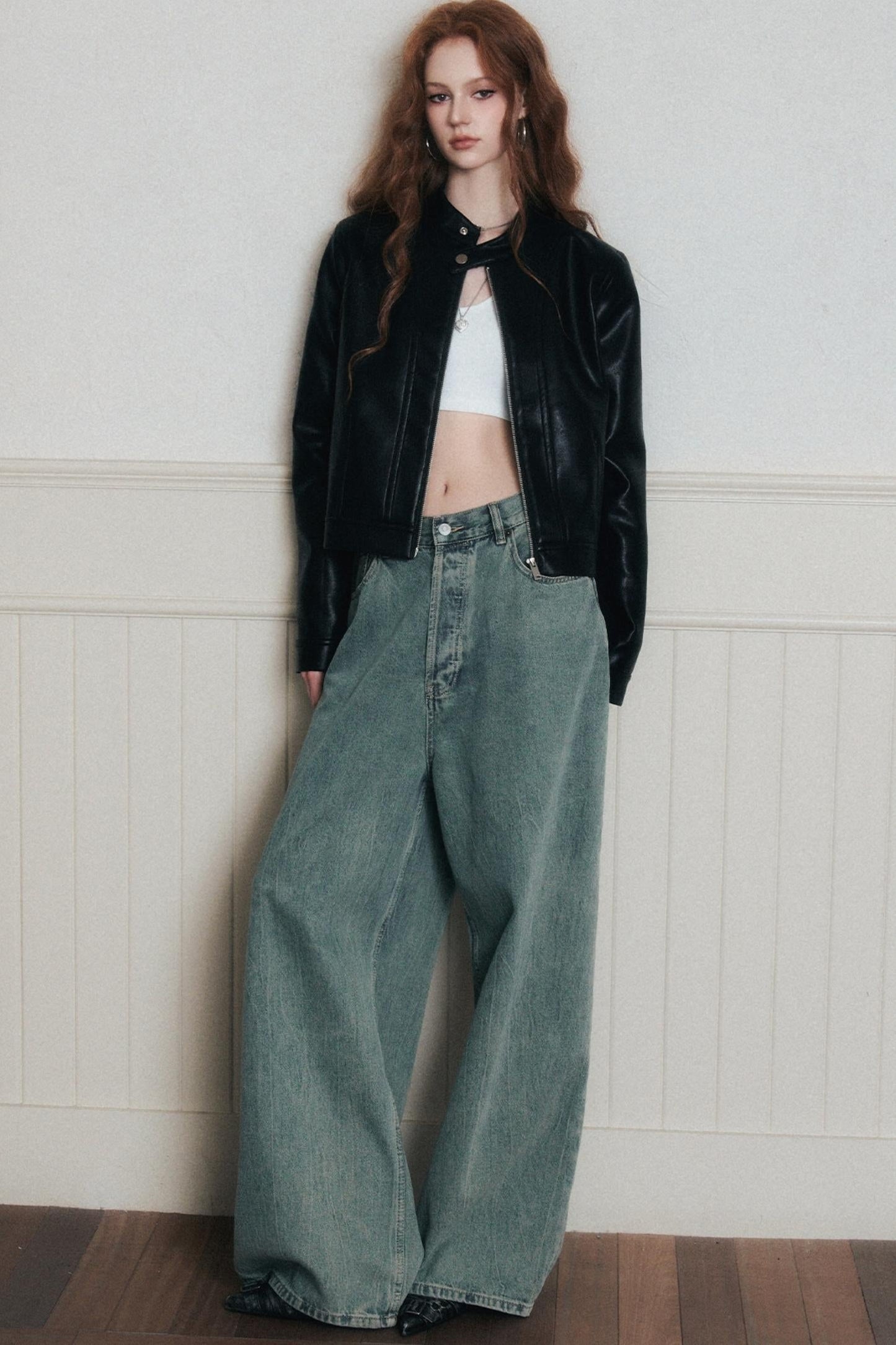Relaxed Wide-Leg Denim Pants