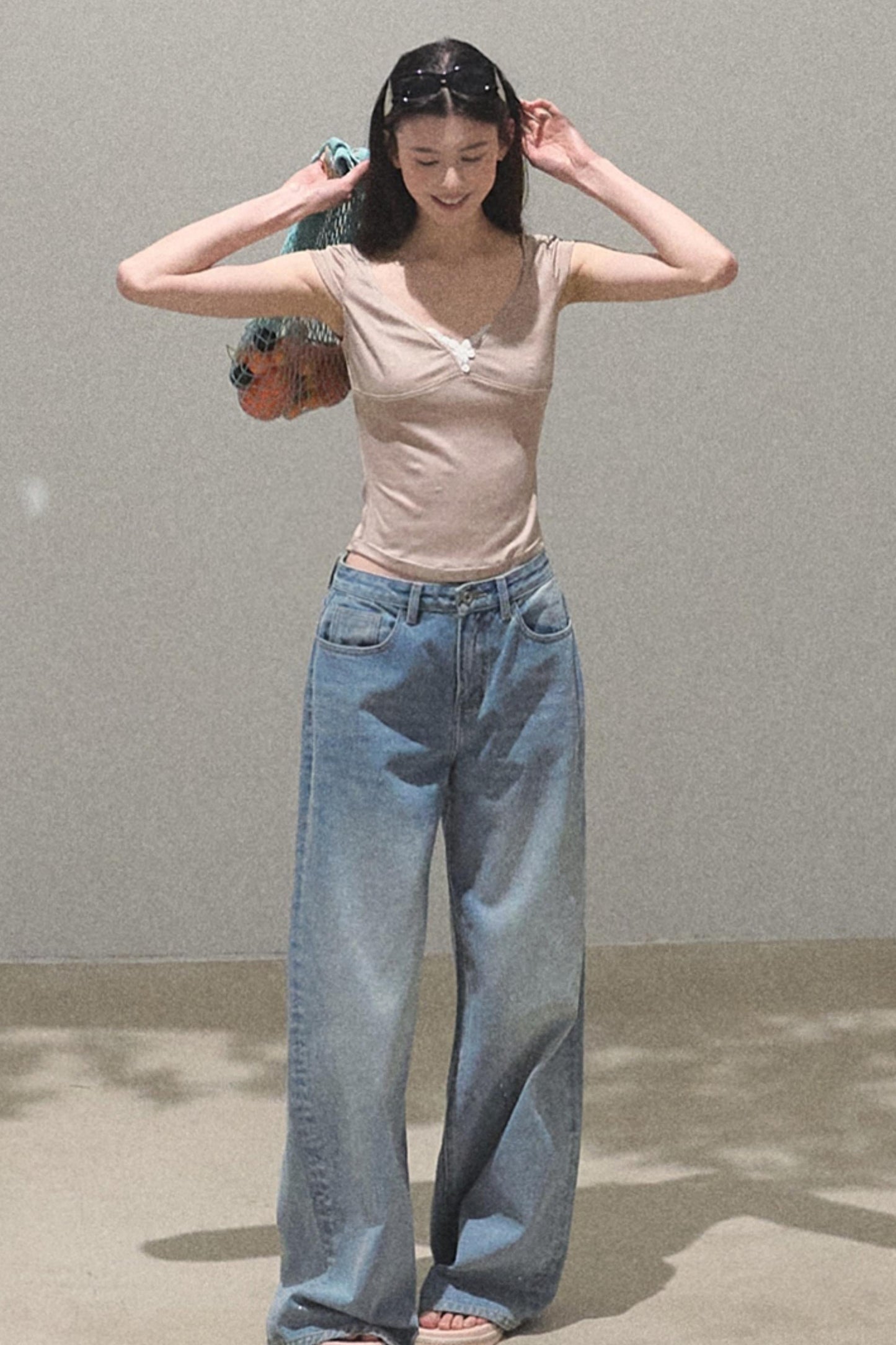 Lace Whisper V-Neck Tee