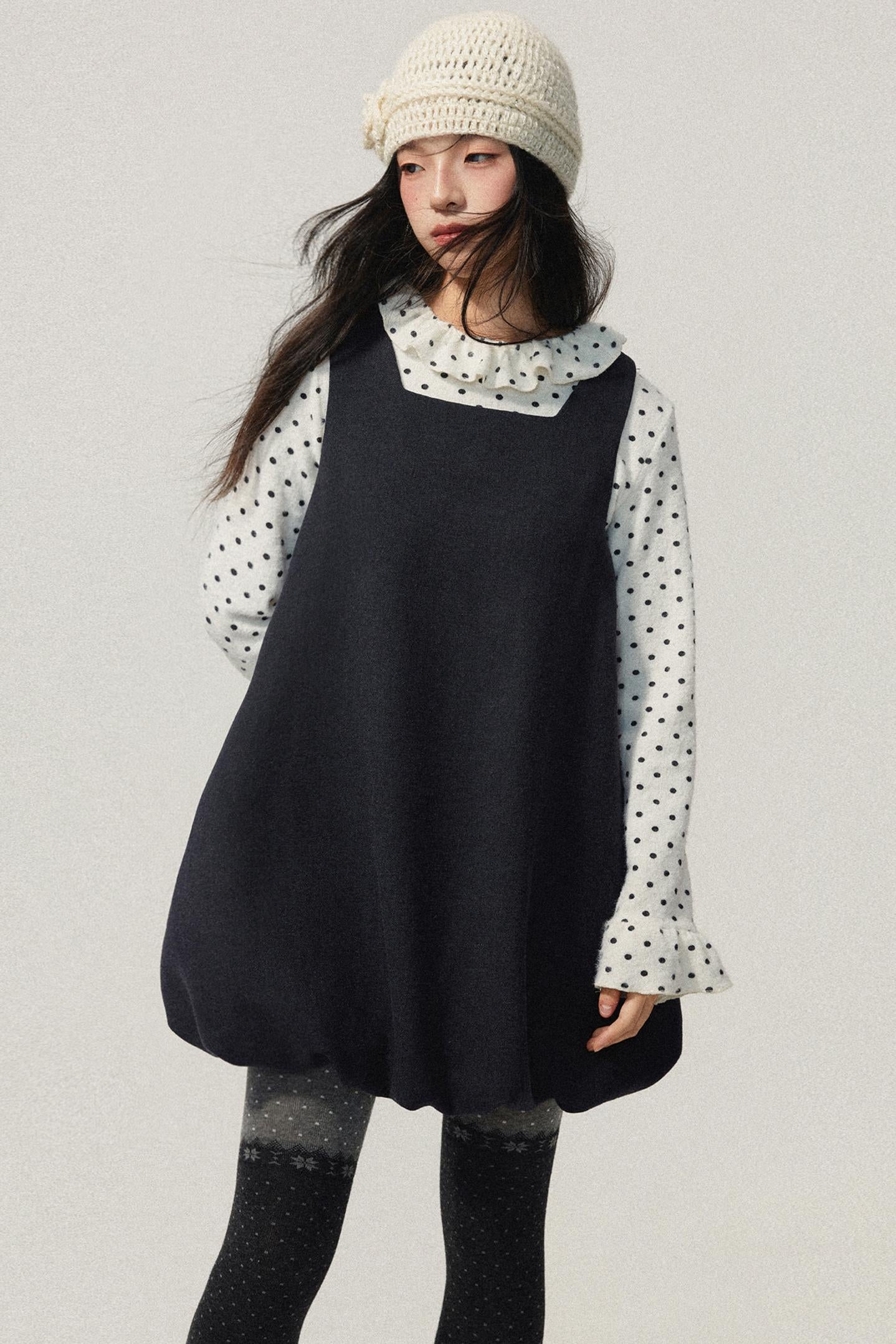 Grey Bubble Hem Sleeveless Dress