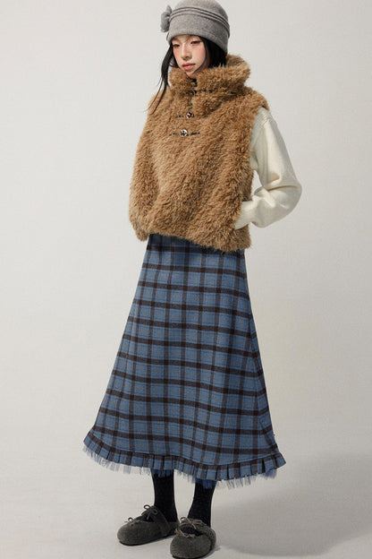 Versatile Vintage Fur Trim Vest