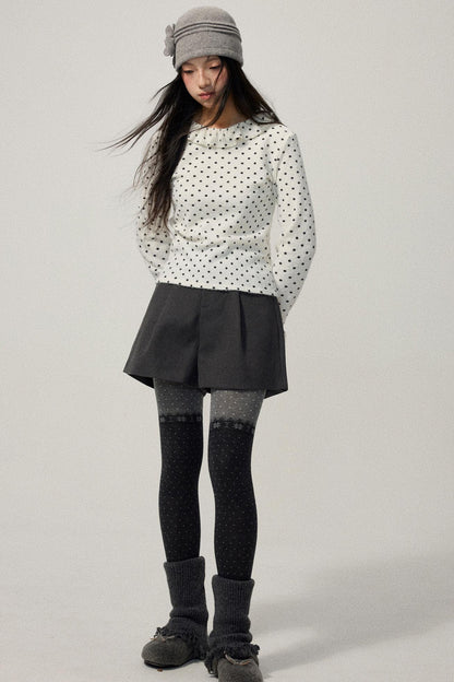 Gray Wool A-Line Suit Shorts