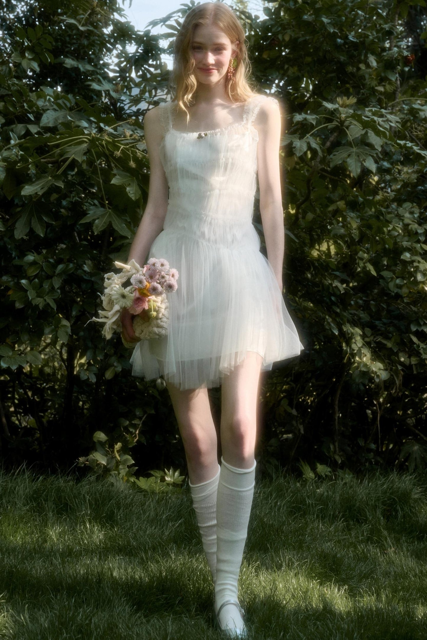 Fluffy Summer Halter Dress