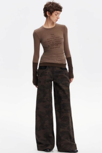 Layered Letter Print T-Shirt