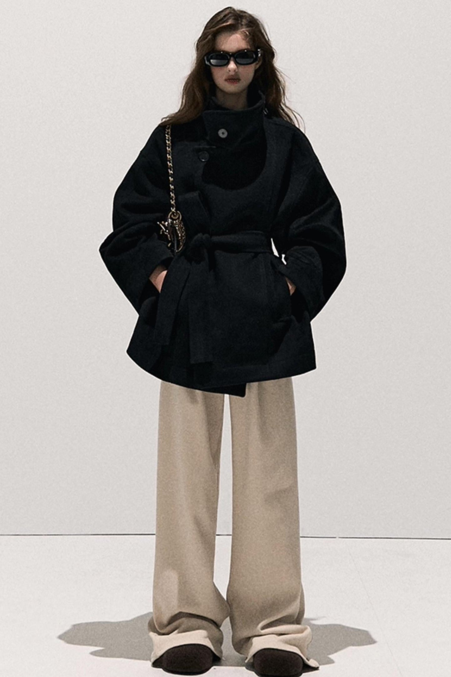 High-Waisted Wool Trousers