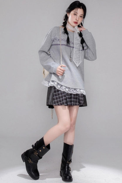 Purple Printed Top & Pants Set