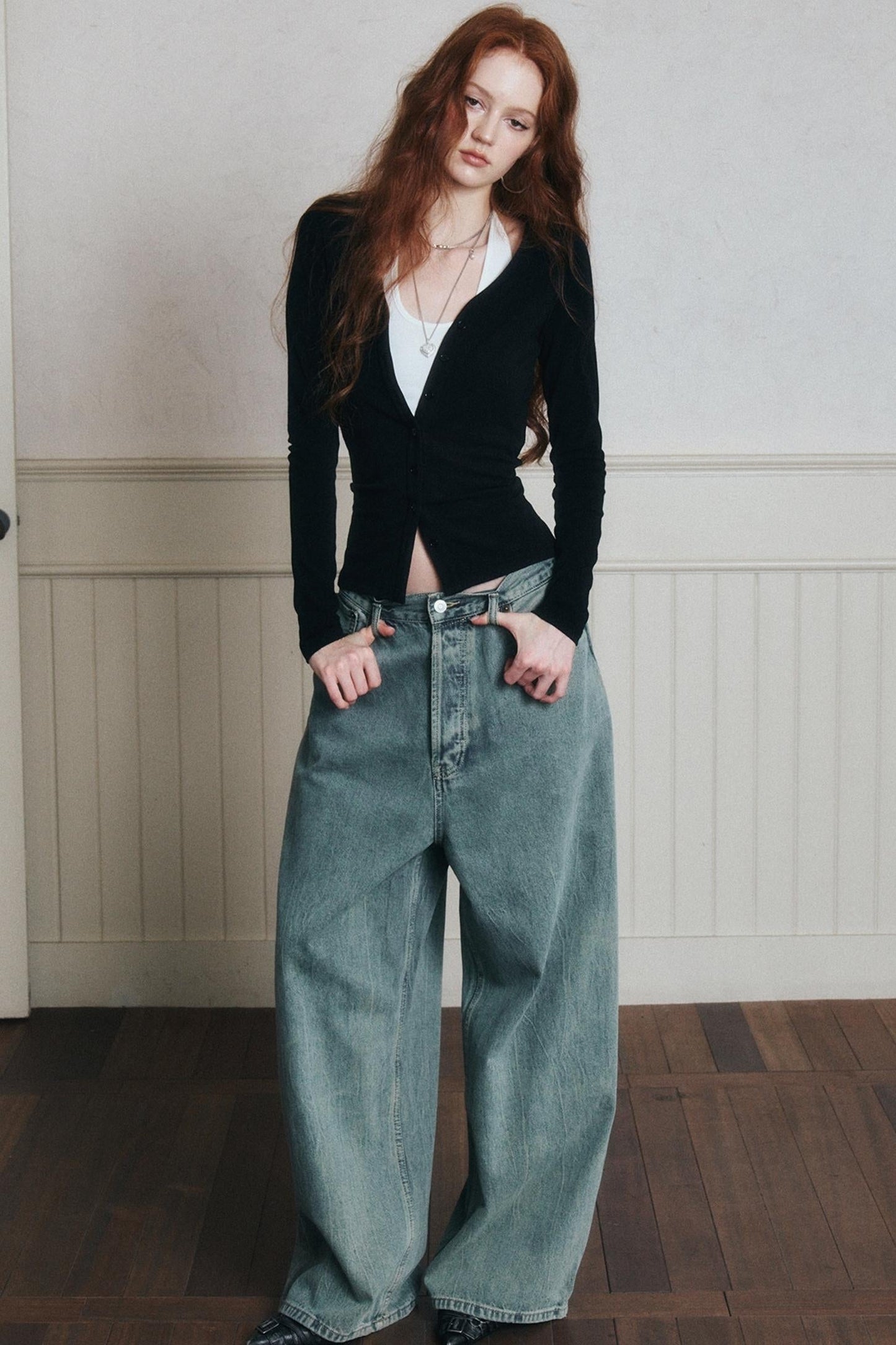 Layered Suspender Cardigan