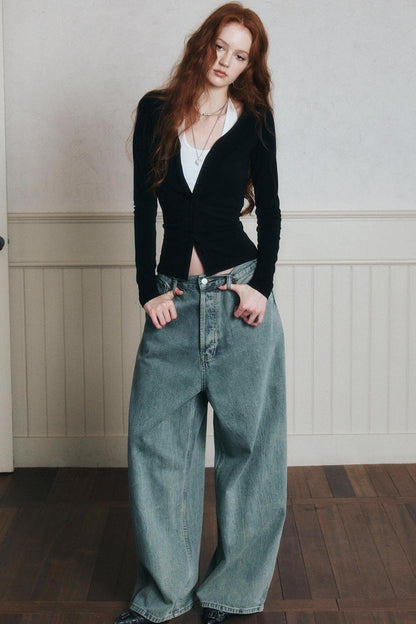 Layered Suspender Cardigan