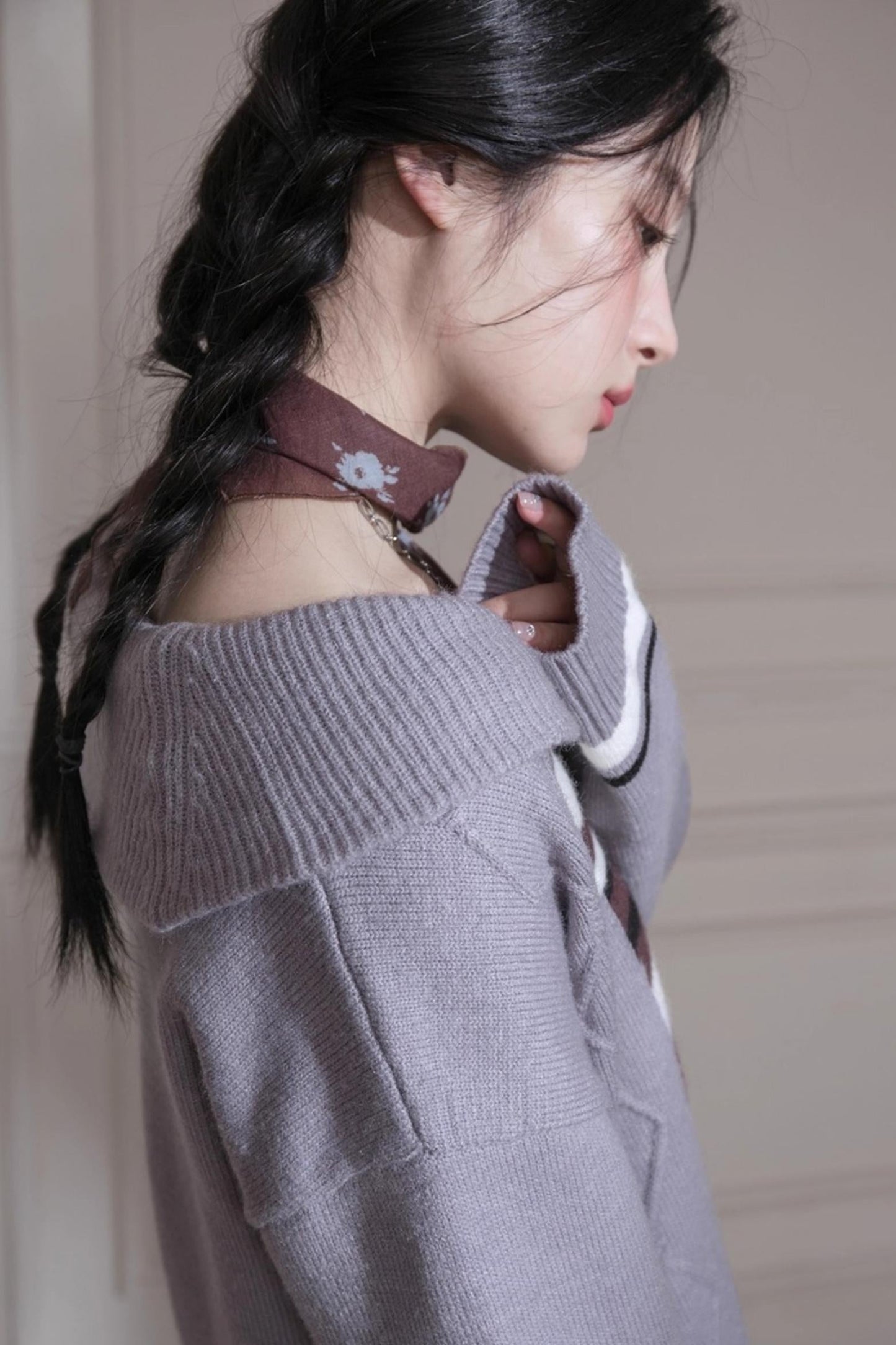 Lazy Fluff Striped Woolen Dress