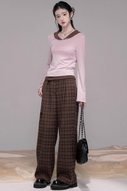 Mocha Brown Wide-leg Slacks