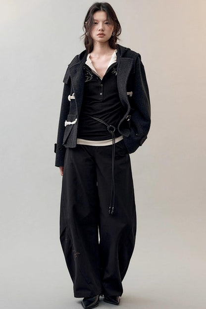 Star Bird Embroidered Loose Pants