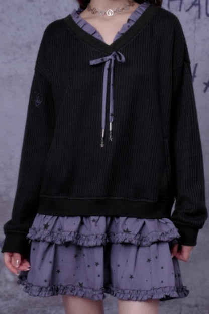 Little Witch Knitted Patchwork Dress