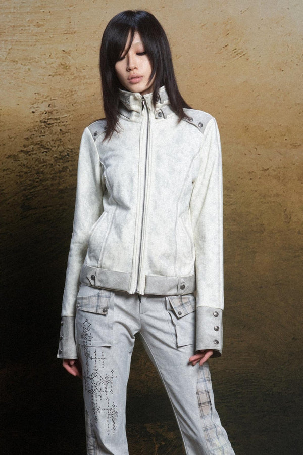 Punk Chic High-Collar Patchwork Jacket