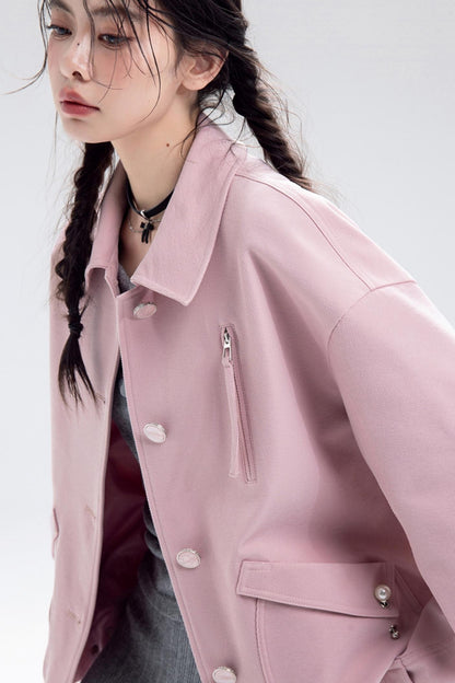 Elegant Rose Twill Jacket