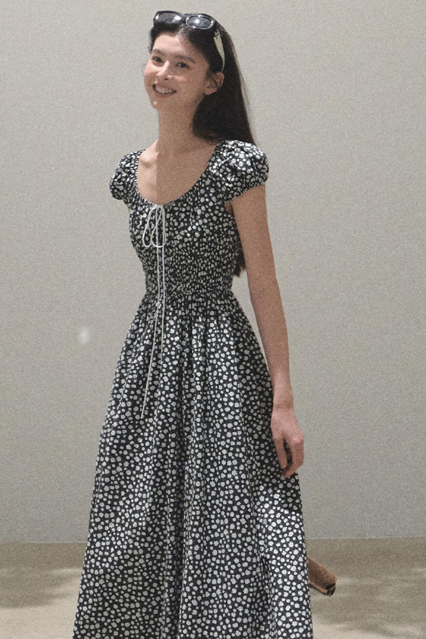 Drawstring Graffiti Dress