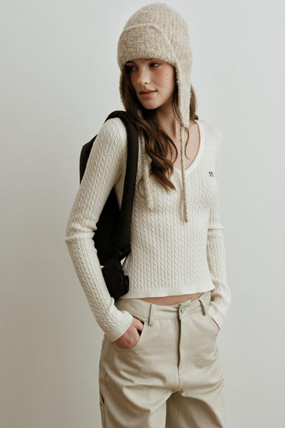 Velvet Twist Knitted Top