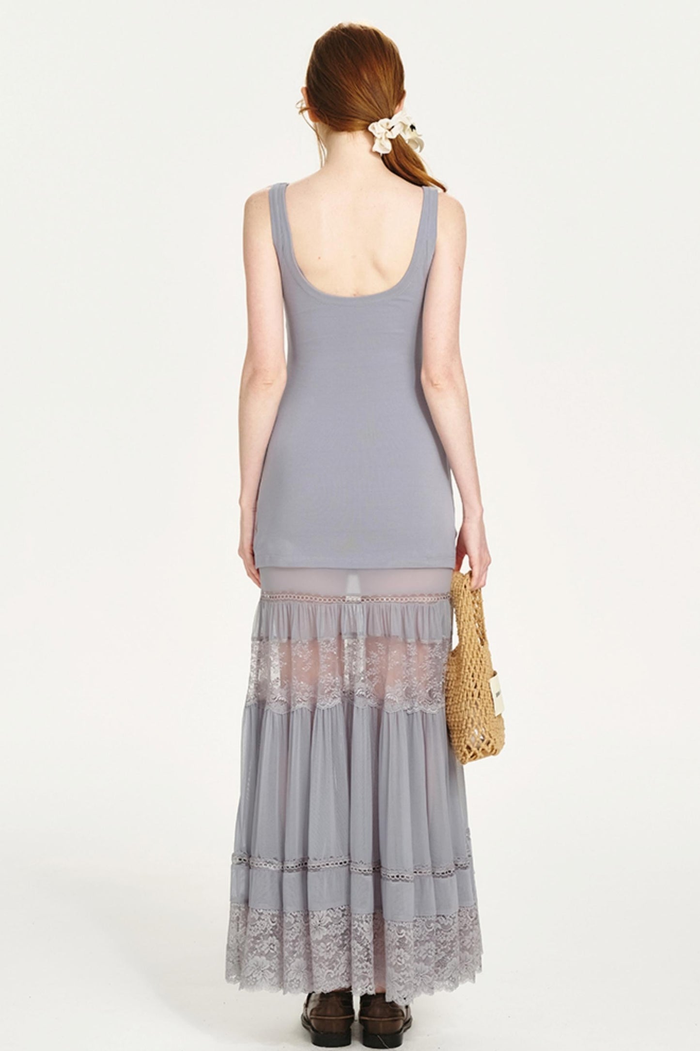 Sheer Romantic Backless Dress Set-Up