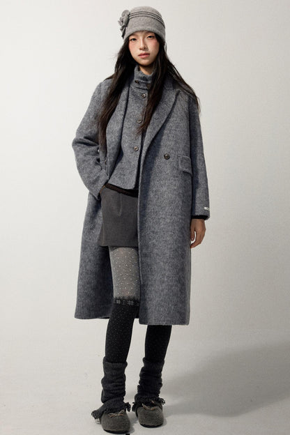 Gray Wool A-Line Suit Shorts