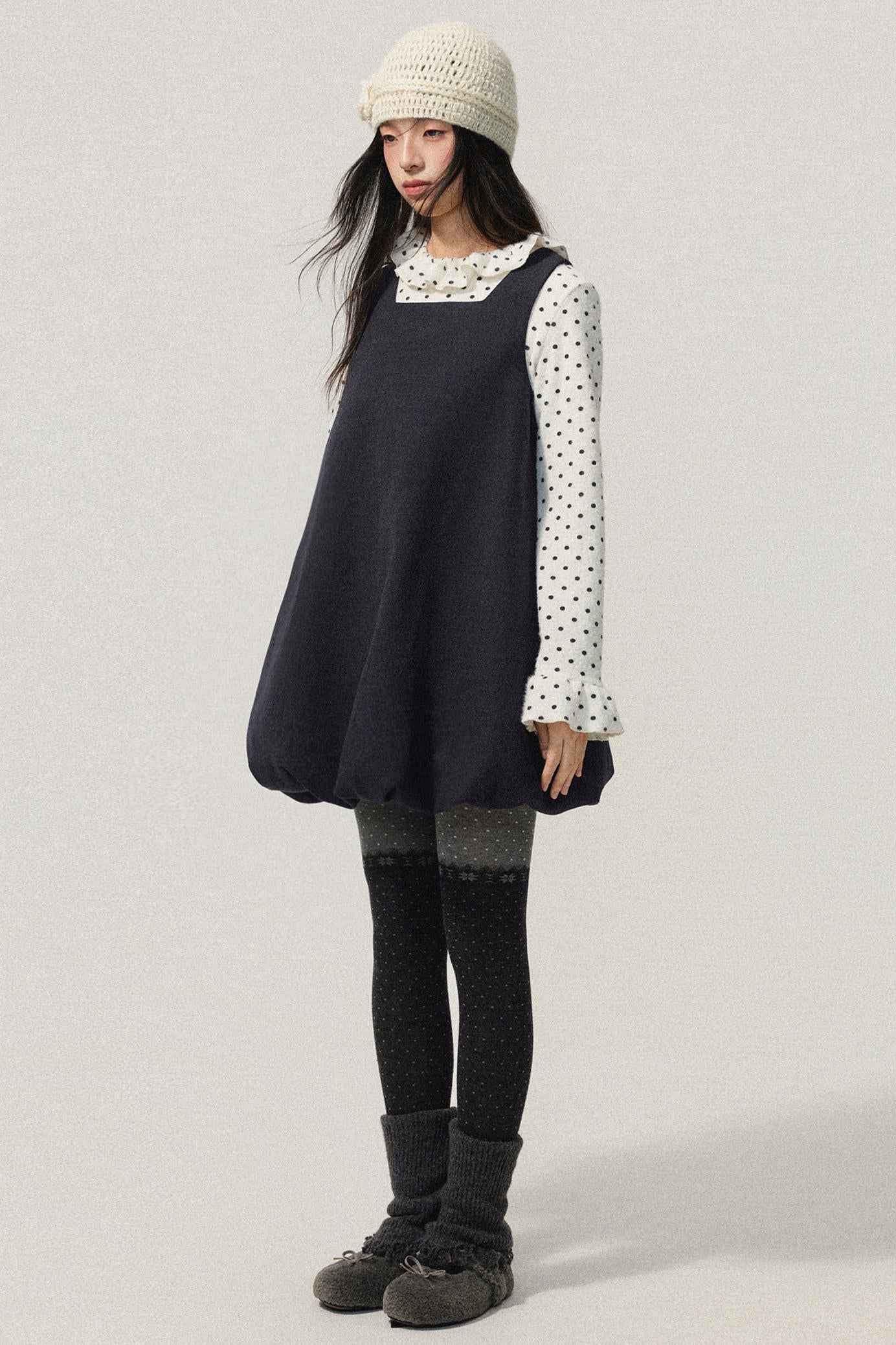 Grey Bubble Hem Sleeveless Dress