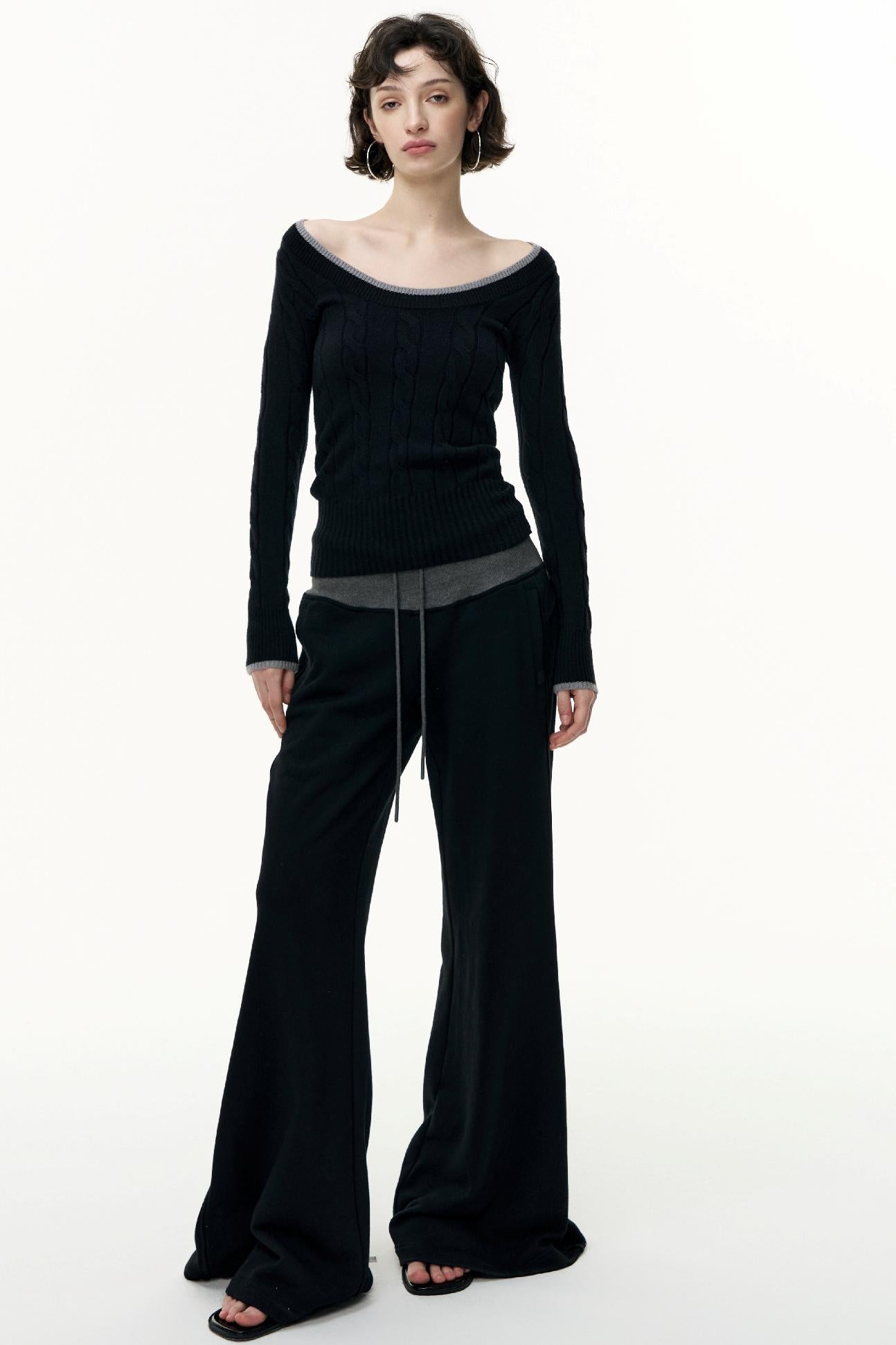 Crew Neck Tencel Wool Knit Sweater