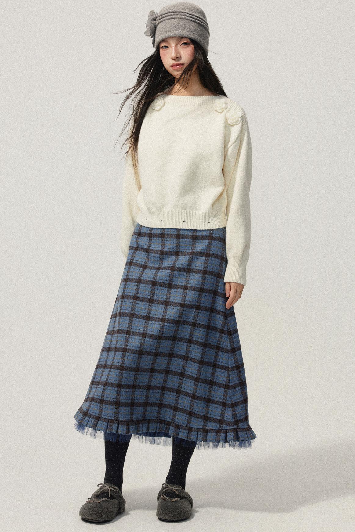 Detachable Skirt Flower Sweater Dress