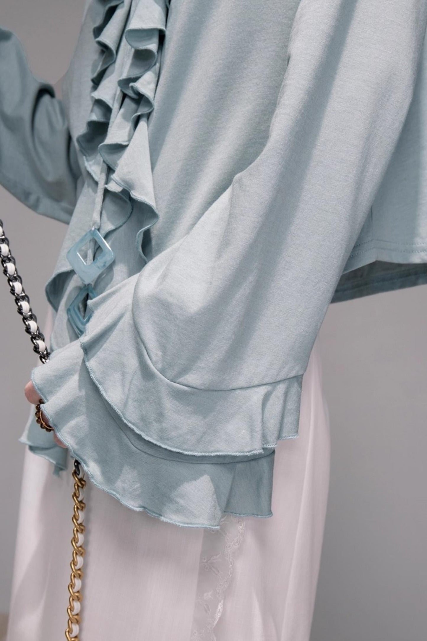 Dynamic Blue Wool Shirt