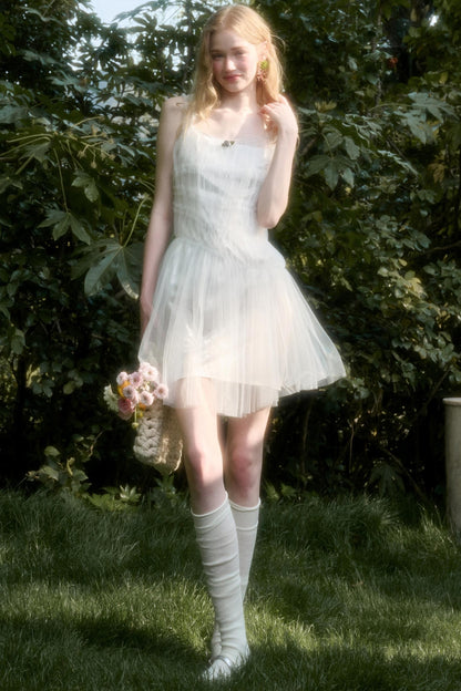 Fluffy Summer Halter Dress