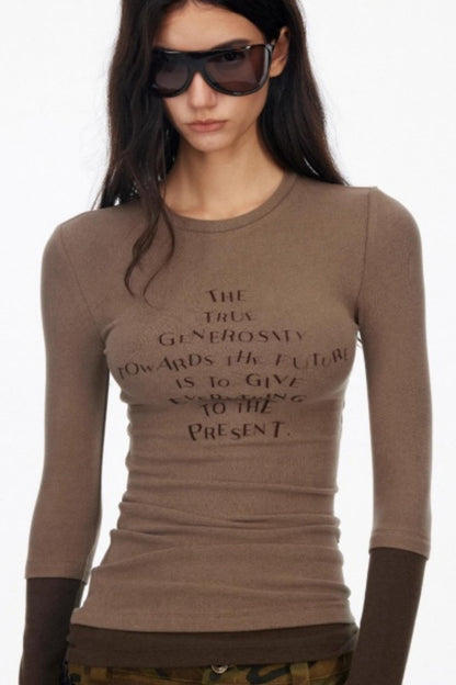 Layered Letter Print T-Shirt