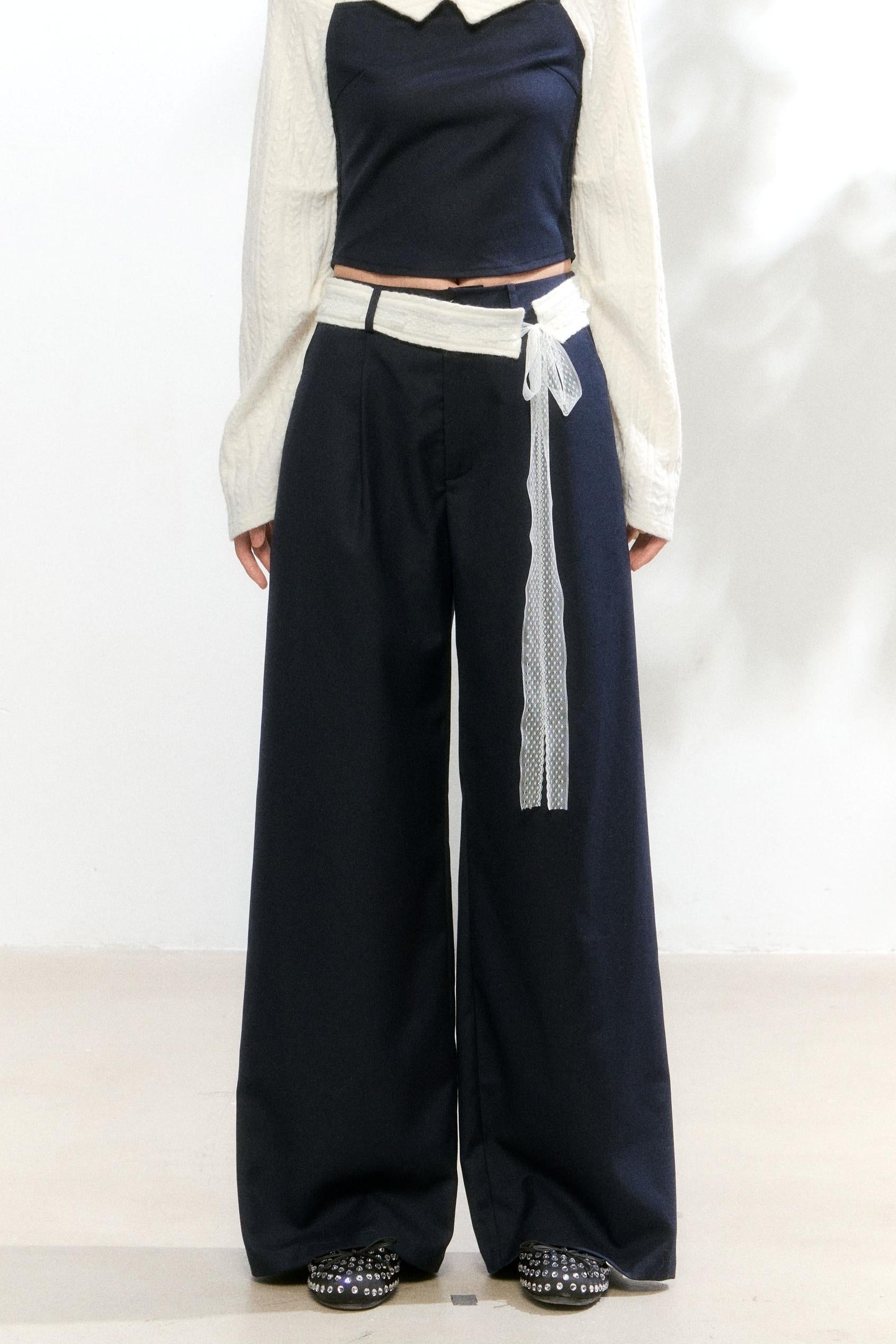 Lace Belted Slacks