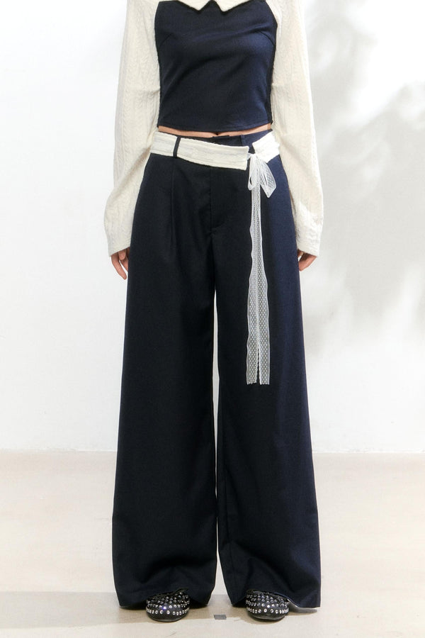 Lace Belted Slacks
