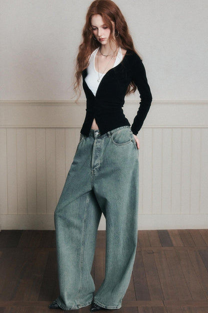 Layered Suspender Cardigan