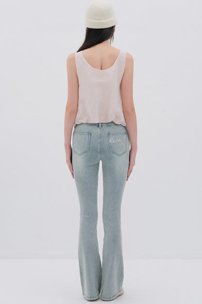 Butterfly Linen Blend Vest Style Top