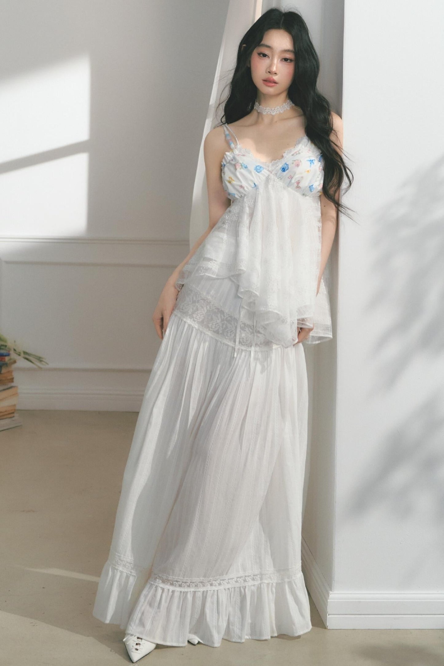 Morning Ruffled Lace Skirt