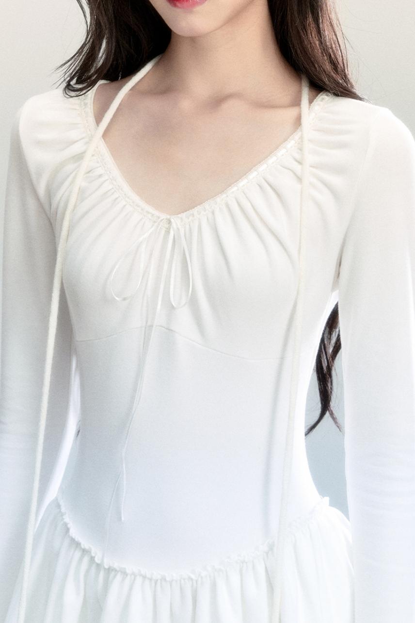 Ballet V-Neck Knit Dress