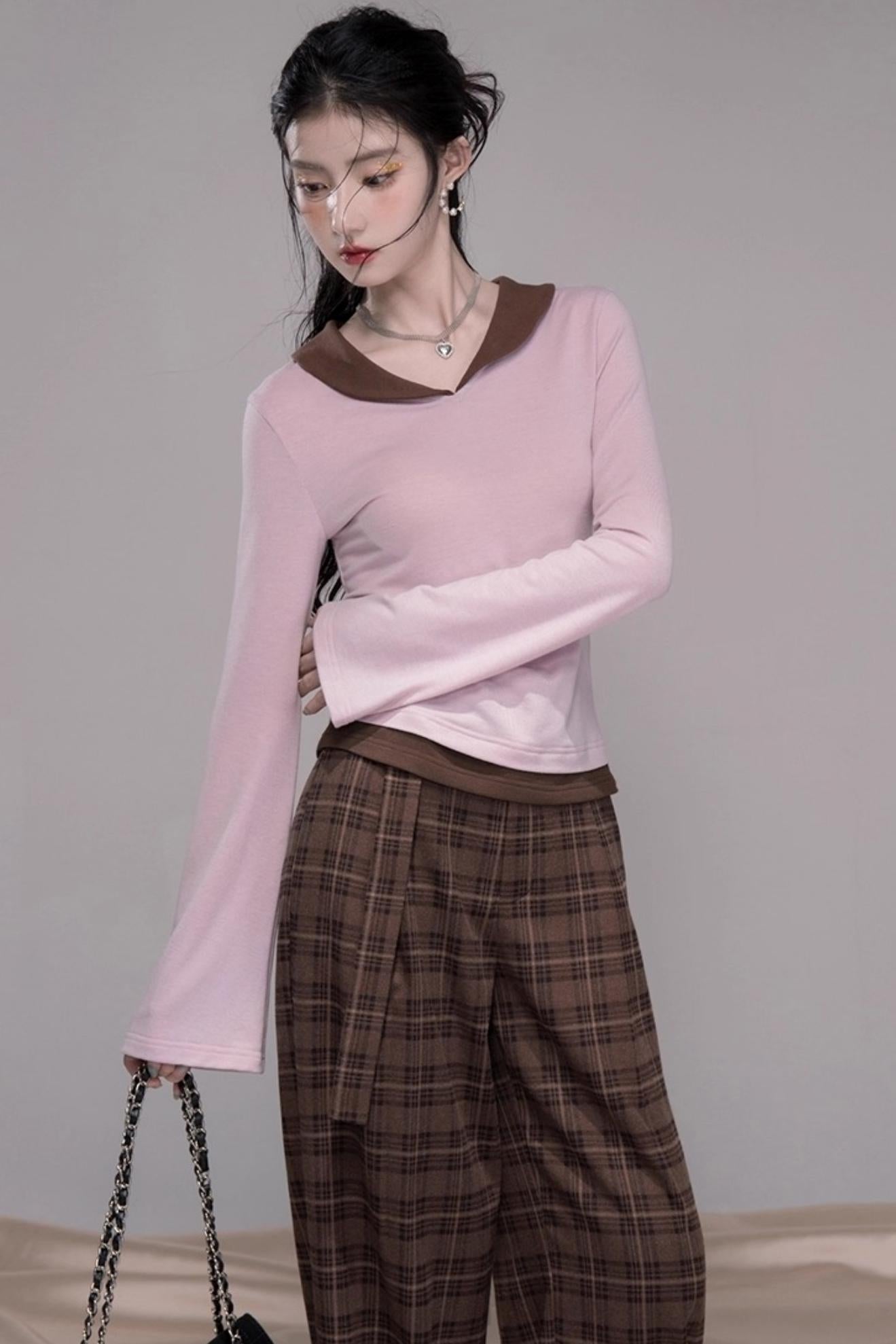 Mocha Brown Wide-leg Slacks