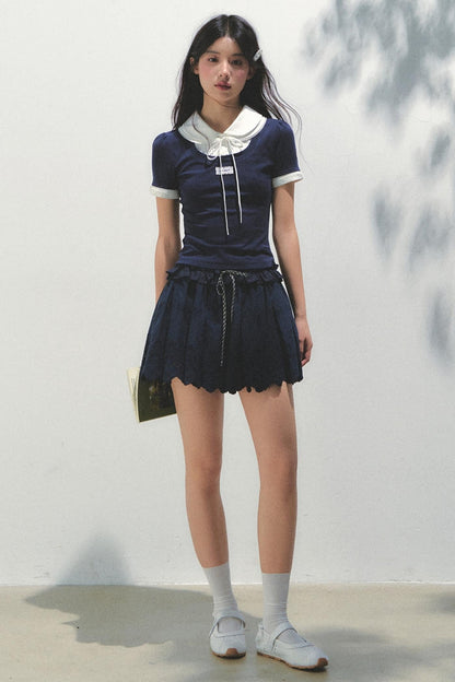 Casual Patchwork Knit Tee