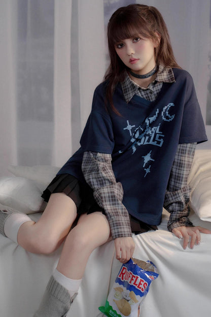 Navy Blue Fighting Spirit Top