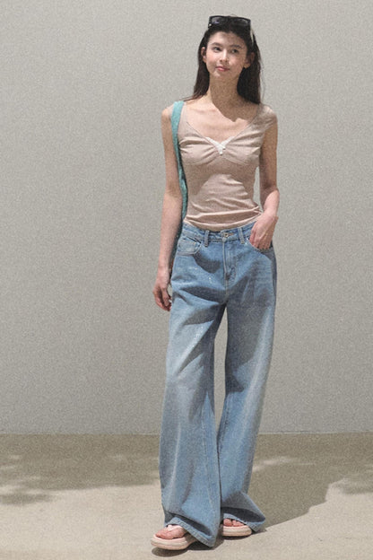 Lace Whisper V-Neck Tee