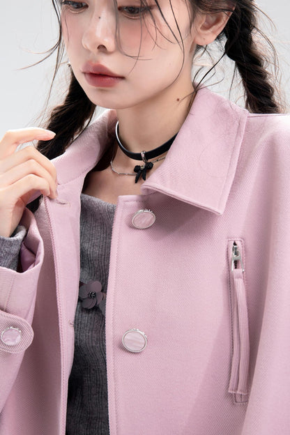 Elegant Rose Twill Jacket