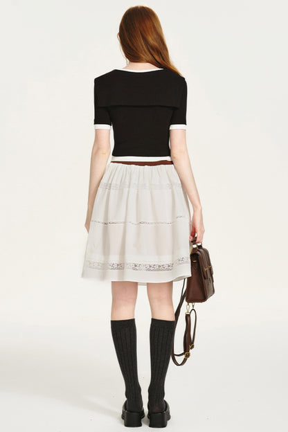 Embroidered Navy Knit Sweater