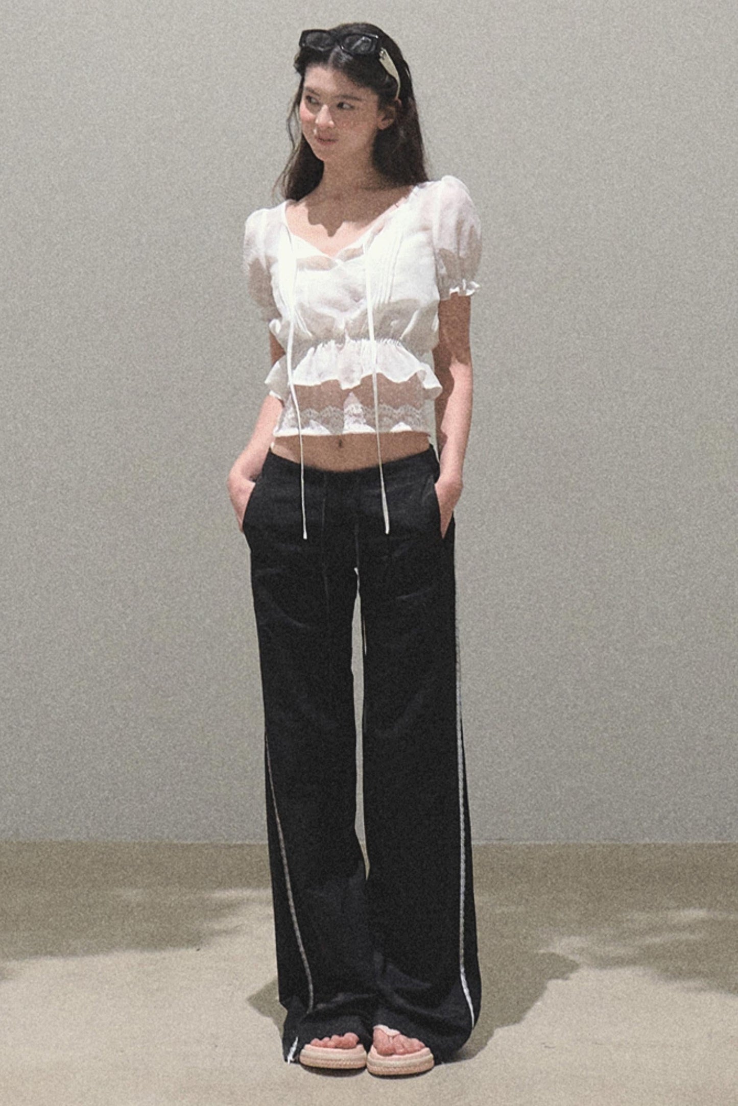 Bubble Sleeve Smock Shirt